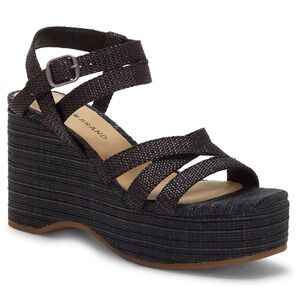Lucky Brand Black Wedge Sandals NWOT
